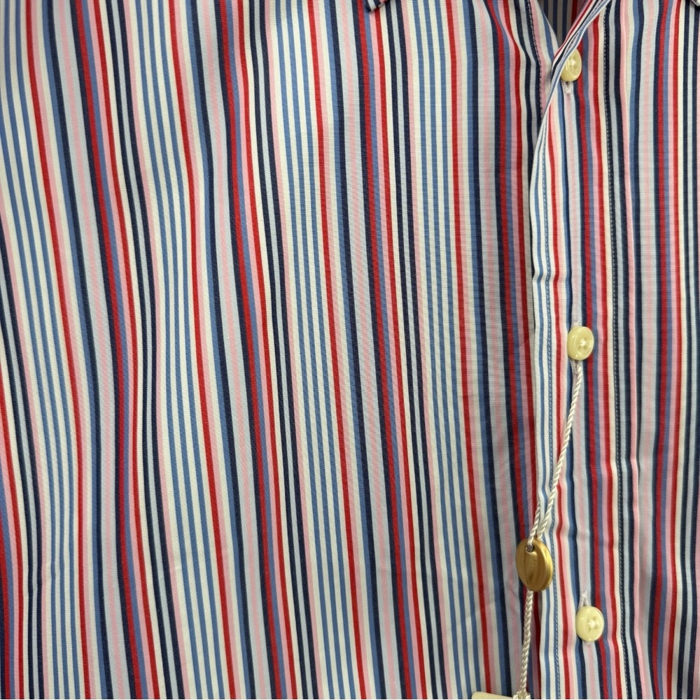 Peter Millar Multi Stripe Button Down Shirt Size 17 43 Classic Fit Cotton NWT - Picture 14 of 16